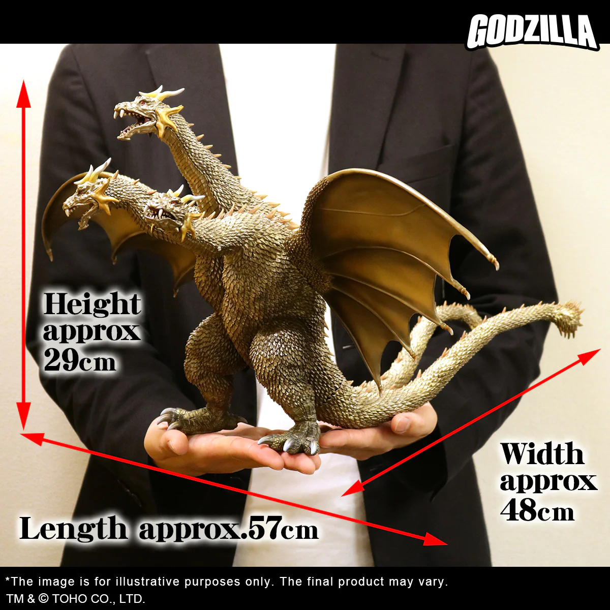 Toho Daikaiju Series FAVORITE SCULPTORS LINE King Ghidorah (2001) Battle color ver. - Image 10